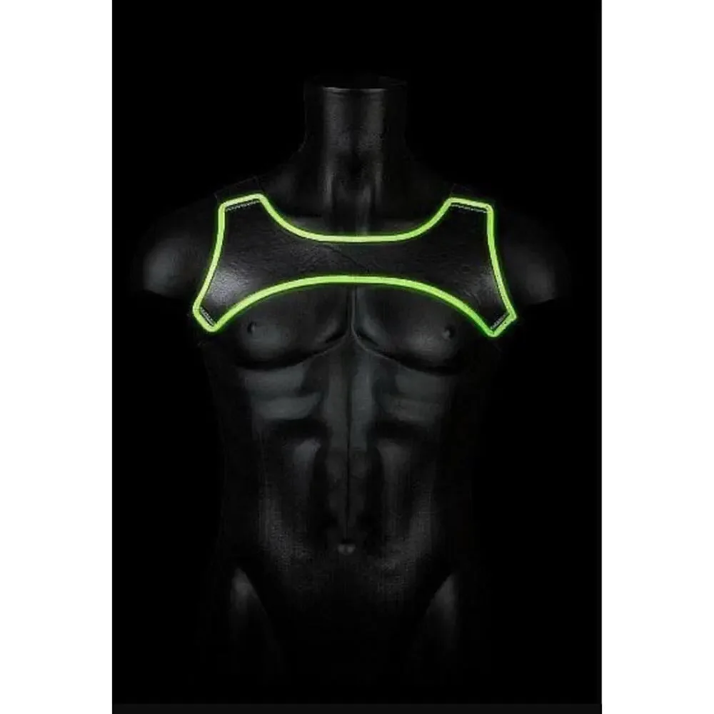OUCH! Glow In The Dark NEON GREEN Neoprene Body Harness | L/XL |